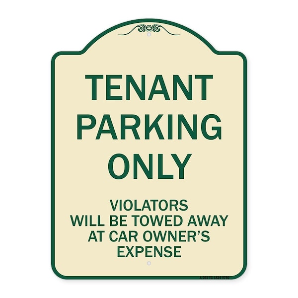 Signmission Designer Series-Tenant Parking Violators Will Be Towed Away Car Owner, 24" x 18", TG-1824-9750 A-DES-TG-1824-9750 - main